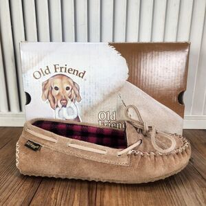 Old Friend Buckeye Chestnut Moccasin Slippers Child Size 13 Brown Fleece Lined